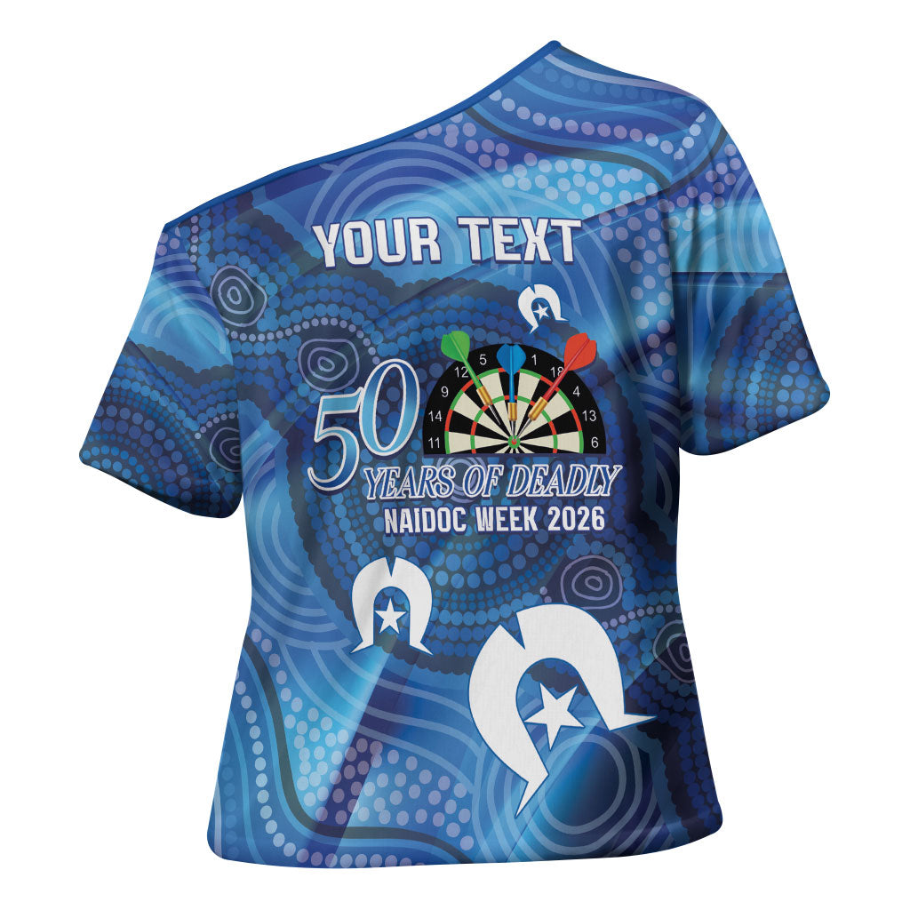 Darts NAIDOC Week 2026 Personalised Cross Shoulder Shirt Australia Flag Kangaroo Dhari Aboriginal Art