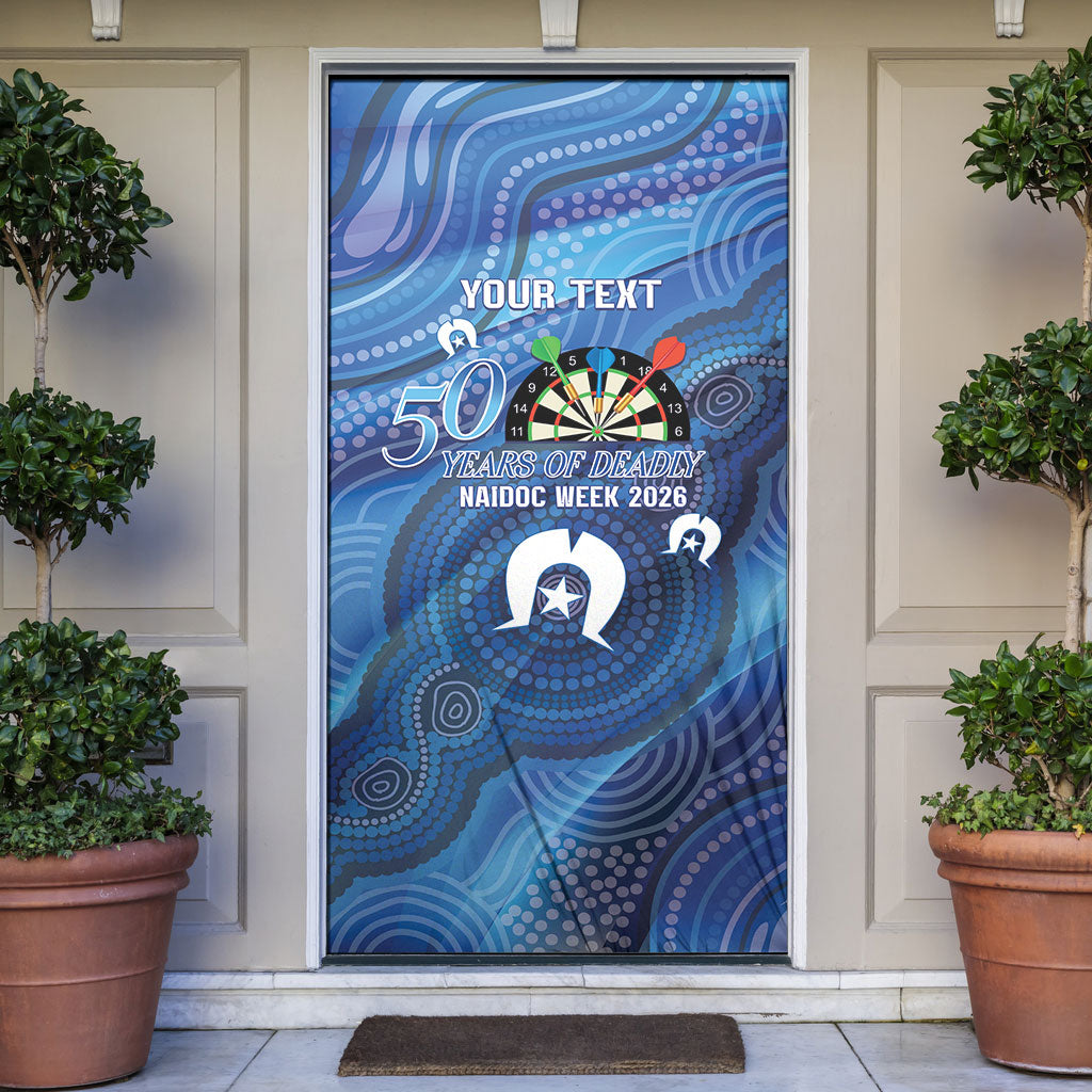 Darts NAIDOC Week 2026 Personalised Door Cover Australia Flag Kangaroo Dhari Aboriginal Art