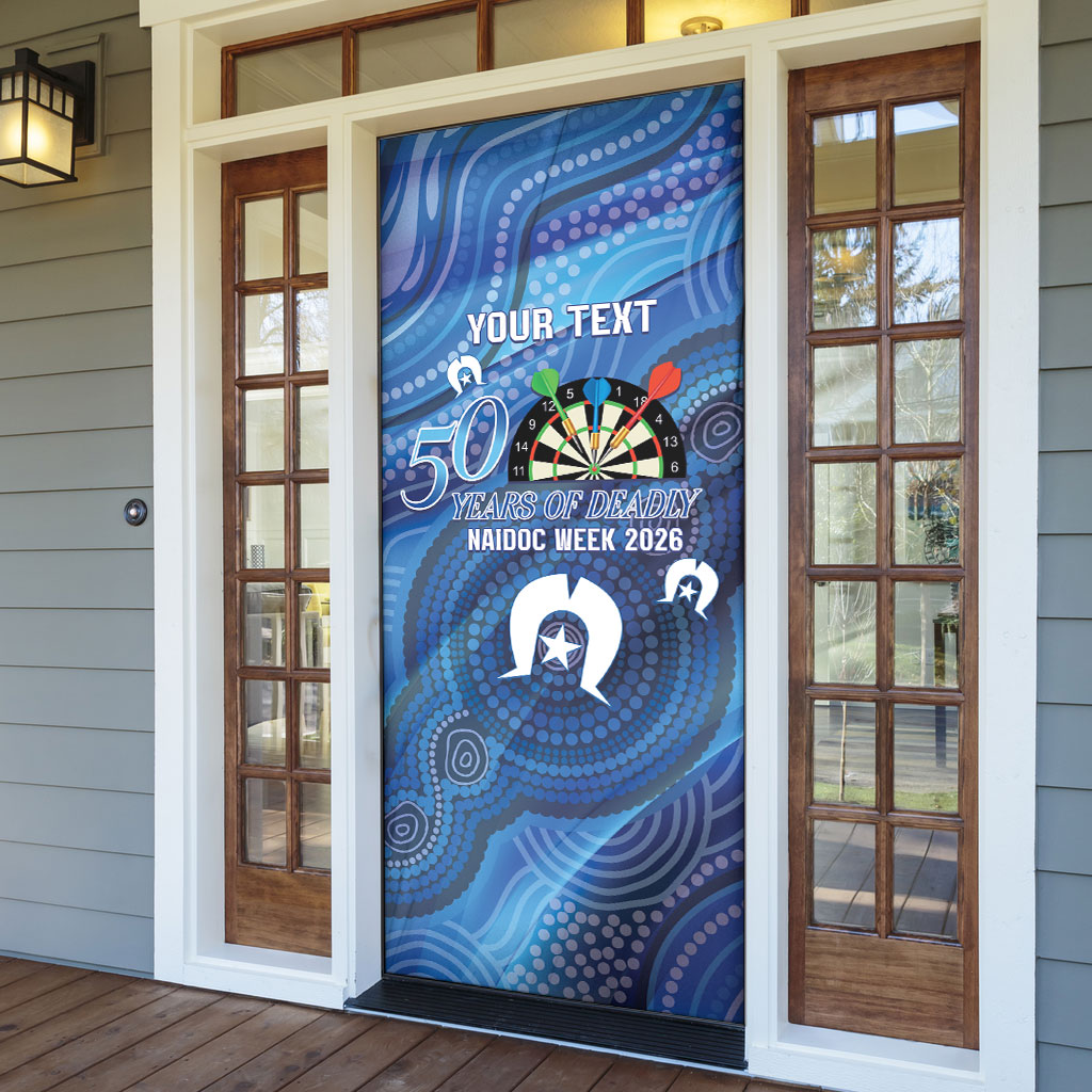 Darts NAIDOC Week 2026 Personalised Door Cover Australia Flag Kangaroo Dhari Aboriginal Art