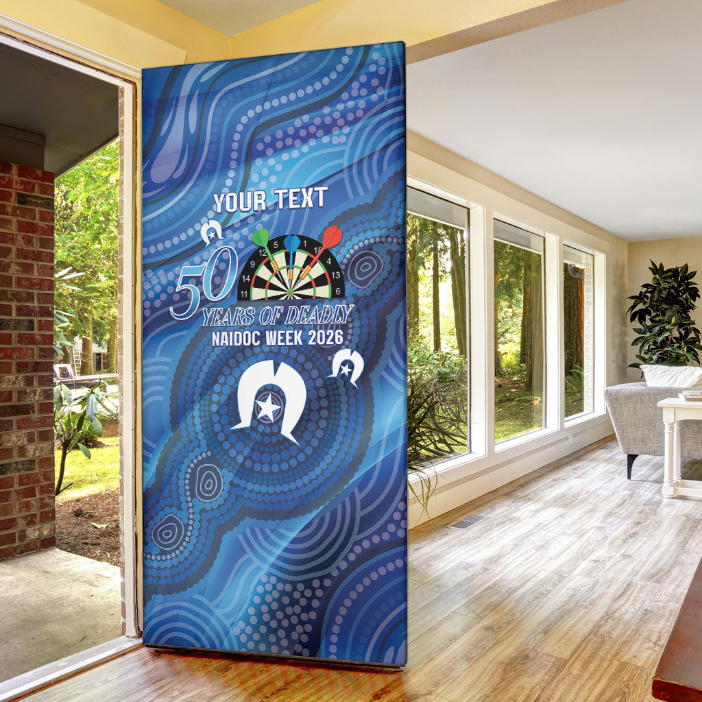 Darts NAIDOC Week 2026 Personalised Door Cover Australia Flag Kangaroo Dhari Aboriginal Art