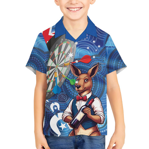 Darts NAIDOC Week 2026 Personalised Family Matching Long Sleeve Bodycon Dress and Hawaiian Shirt Australia Flag Kangaroo Dhari Aboriginal Art