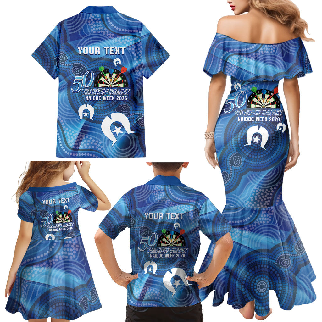 Darts NAIDOC Week 2026 Personalised Family Matching Mermaid Dress and Hawaiian Shirt Australia Flag Kangaroo Dhari Aboriginal Art