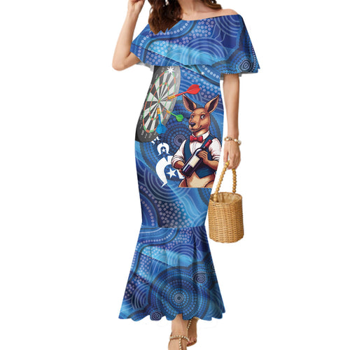 Darts NAIDOC Week 2026 Personalised Family Matching Mermaid Dress and Hawaiian Shirt Australia Flag Kangaroo Dhari Aboriginal Art