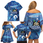 Darts NAIDOC Week 2026 Personalised Family Matching Off Shoulder Short Dress and Hawaiian Shirt Australia Flag Kangaroo Dhari Aboriginal Art