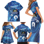Darts NAIDOC Week 2026 Personalised Family Matching Short Sleeve Bodycon Dress and Hawaiian Shirt Australia Flag Kangaroo Dhari Aboriginal Art