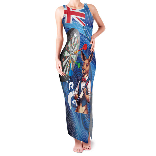 Darts NAIDOC Week 2026 Personalised Family Matching Tank Maxi Dress and Hawaiian Shirt Australia Flag Kangaroo Dhari Aboriginal Art
