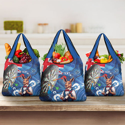 Darts NAIDOC Week 2026 Personalised Grocery Bag Australia Flag Kangaroo Dhari Aboriginal Art