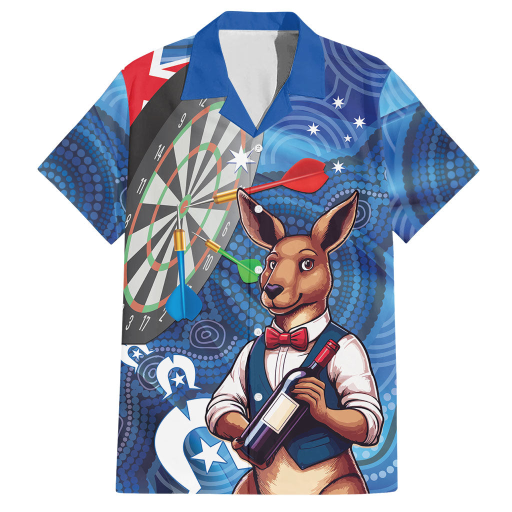 Darts NAIDOC Week 2026 Personalised Hawaiian Shirt Australia Flag Kangaroo Dhari Aboriginal Art