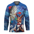 Darts NAIDOC Week 2026 Personalised Hockey Jersey Australia Flag Kangaroo Dhari Aboriginal Art