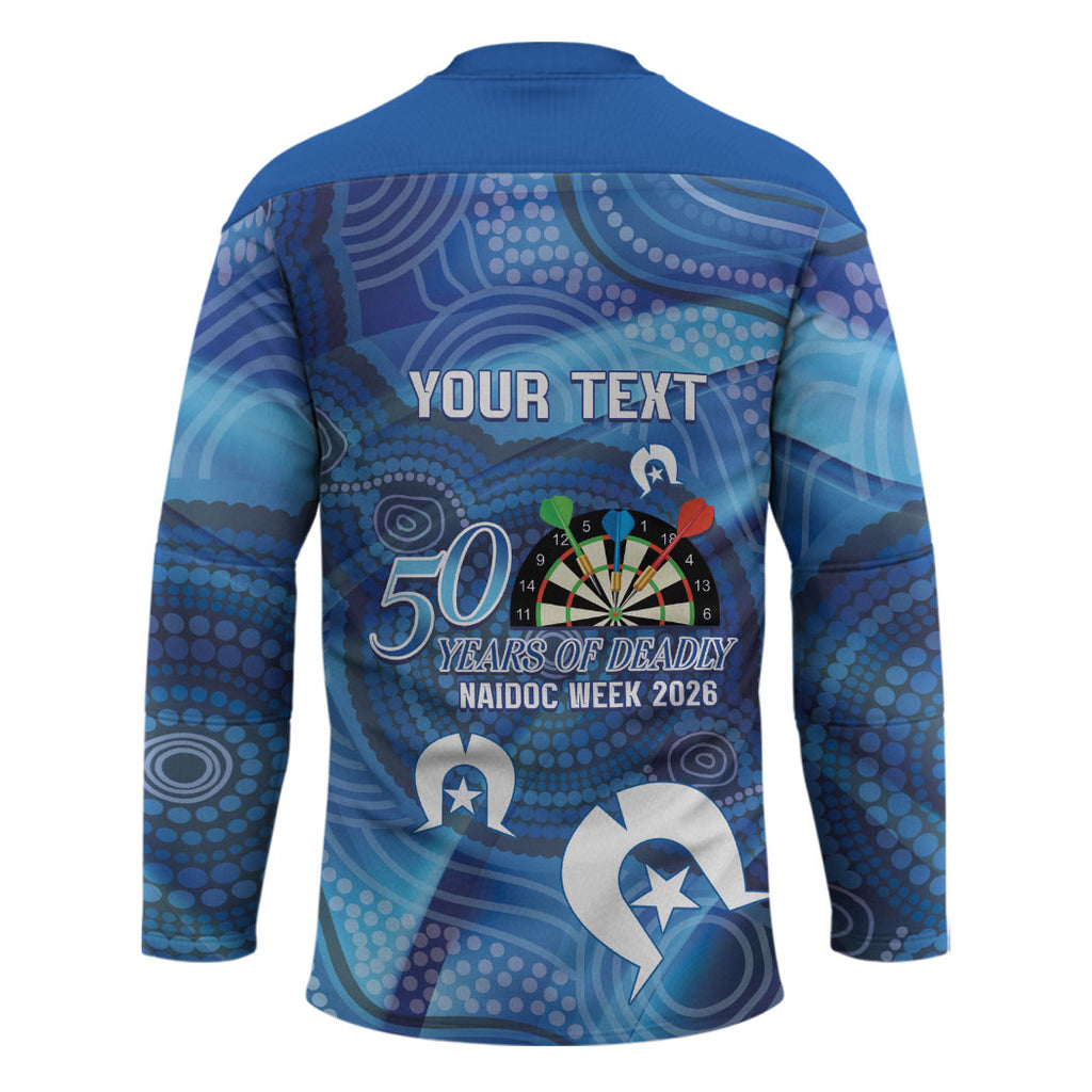 Darts NAIDOC Week 2026 Personalised Hockey Jersey Australia Flag Kangaroo Dhari Aboriginal Art