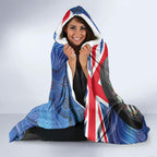 Darts NAIDOC Week 2026 Personalised Hooded Blanket Australia Flag Kangaroo Dhari Aboriginal Art