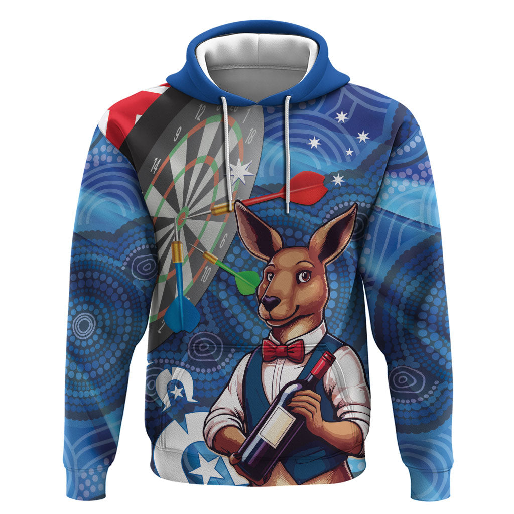 Darts NAIDOC Week 2026 Personalised Hoodie Australia Flag Kangaroo Dhari Aboriginal Art