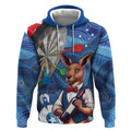 Darts NAIDOC Week 2026 Personalised Hoodie Australia Flag Kangaroo Dhari Aboriginal Art