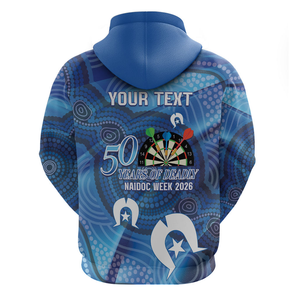 Darts NAIDOC Week 2026 Personalised Hoodie Australia Flag Kangaroo Dhari Aboriginal Art