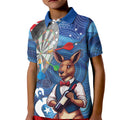 Darts NAIDOC Week 2026 Personalised Kid Polo Shirt Australia Flag Kangaroo Dhari Aboriginal Art