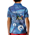 Darts NAIDOC Week 2026 Personalised Kid Polo Shirt Australia Flag Kangaroo Dhari Aboriginal Art