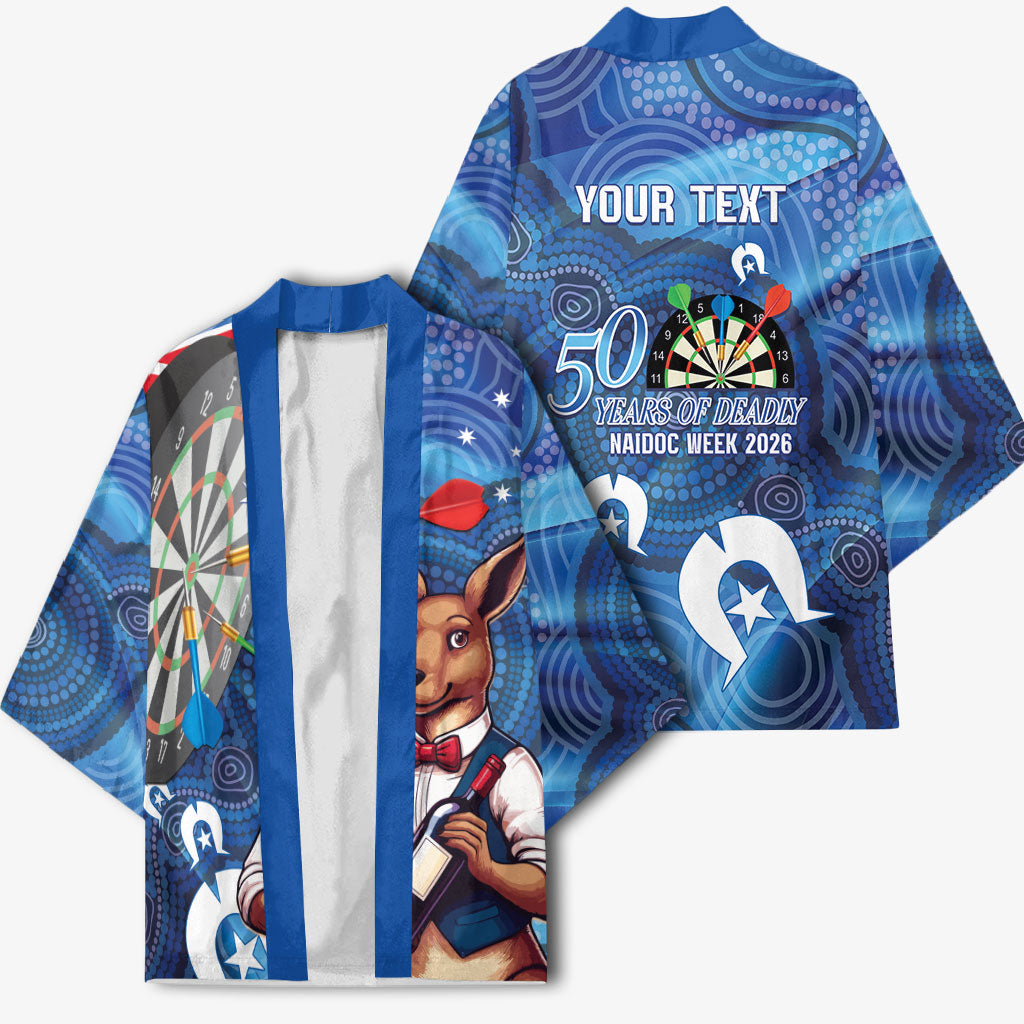 Darts NAIDOC Week 2026 Personalised Kimono Australia Flag Kangaroo Dhari Aboriginal Art
