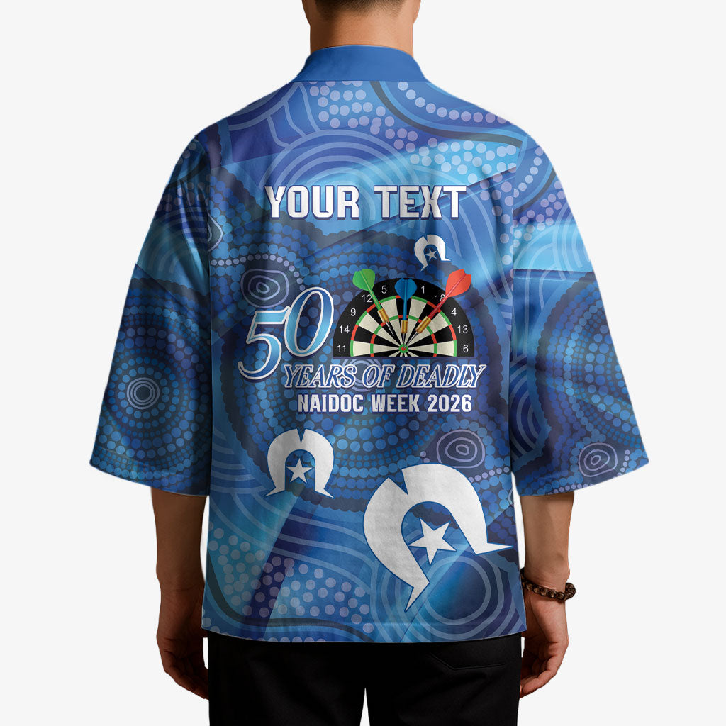 Darts NAIDOC Week 2026 Personalised Kimono Australia Flag Kangaroo Dhari Aboriginal Art