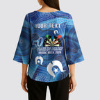 Darts NAIDOC Week 2026 Personalised Kimono Sleeve Blouse Australia Flag Kangaroo Dhari Aboriginal Art