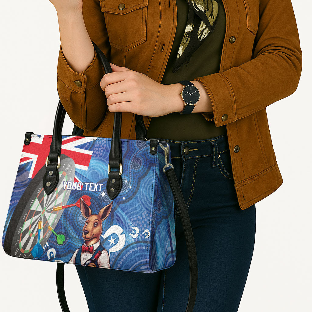 Darts NAIDOC Week 2026 Personalised Leather Bag Australia Flag Kangaroo Dhari Aboriginal Art