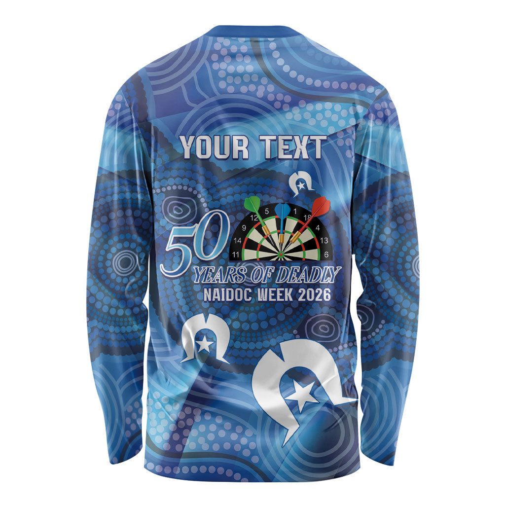 Darts NAIDOC Week 2026 Personalised Long Sleeve Shirt Australia Flag Kangaroo Dhari Aboriginal Art