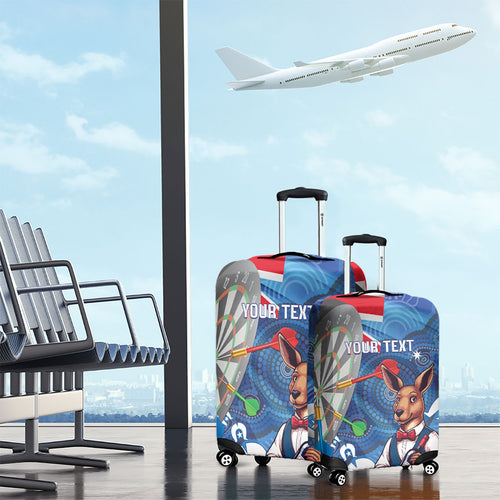 Darts NAIDOC Week 2026 Personalised Luggage Cover Australia Flag Kangaroo Dhari Aboriginal Art