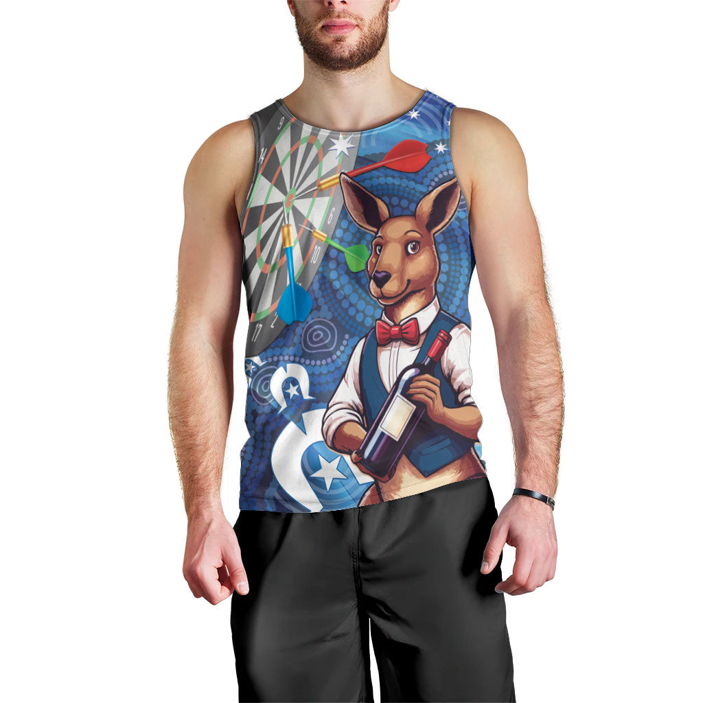 Darts NAIDOC Week 2026 Personalised Men Tank Top Australia Flag Kangaroo Dhari Aboriginal Art