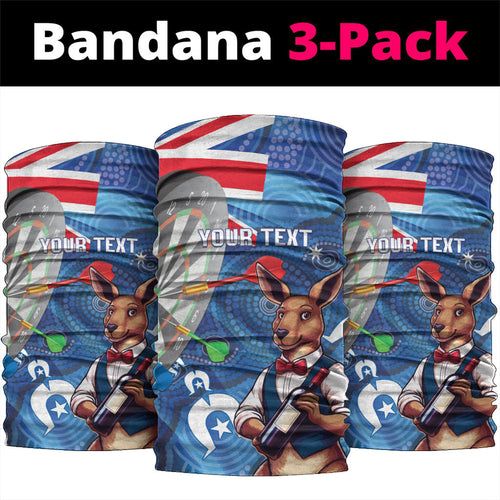 Darts NAIDOC Week 2026 Personalised Neck Gaiter Australia Flag Kangaroo Dhari Aboriginal Art