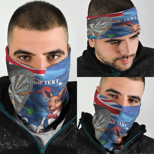 Darts NAIDOC Week 2026 Personalised Neck Gaiter Australia Flag Kangaroo Dhari Aboriginal Art