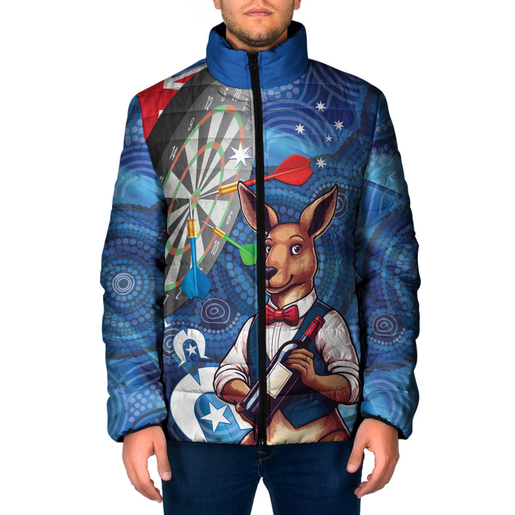 Darts NAIDOC Week 2026 Personalised Padded Jacket Australia Flag Kangaroo Dhari Aboriginal Art