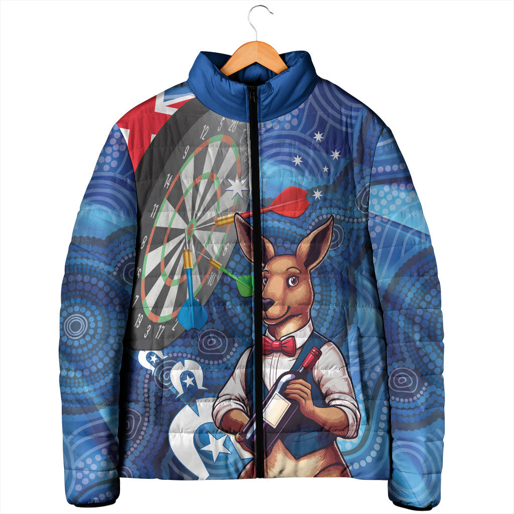 Darts NAIDOC Week 2026 Personalised Padded Jacket Australia Flag Kangaroo Dhari Aboriginal Art