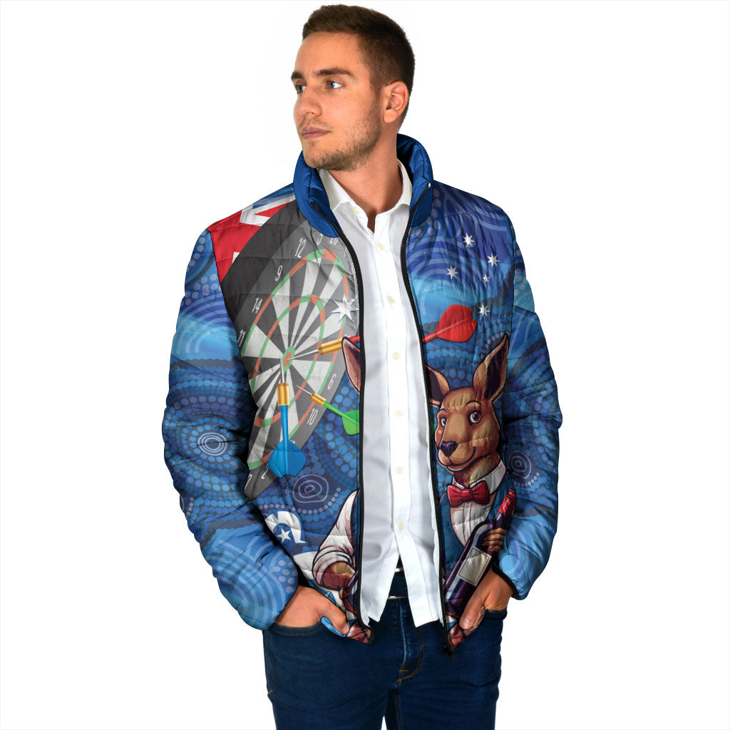 Darts NAIDOC Week 2026 Personalised Padded Jacket Australia Flag Kangaroo Dhari Aboriginal Art