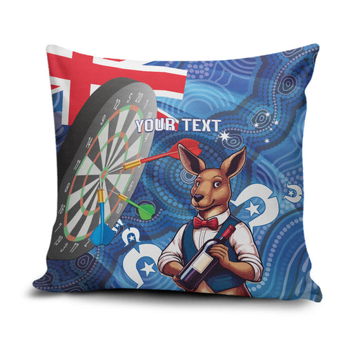 Darts NAIDOC Week 2026 Personalised Pillow Cover Australia Flag Kangaroo Dhari Aboriginal Art