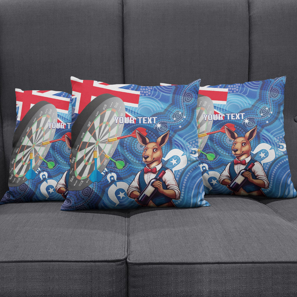 Darts NAIDOC Week 2026 Personalised Pillow Cover Australia Flag Kangaroo Dhari Aboriginal Art