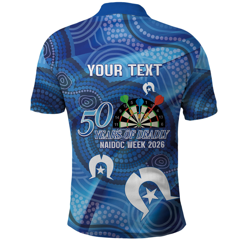 Darts NAIDOC Week 2026 Personalised Polo Shirt Australia Flag Kangaroo Dhari Aboriginal Art
