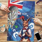 Darts NAIDOC Week 2026 Personalised Puzzle Australia Flag Kangaroo Dhari Aboriginal Art