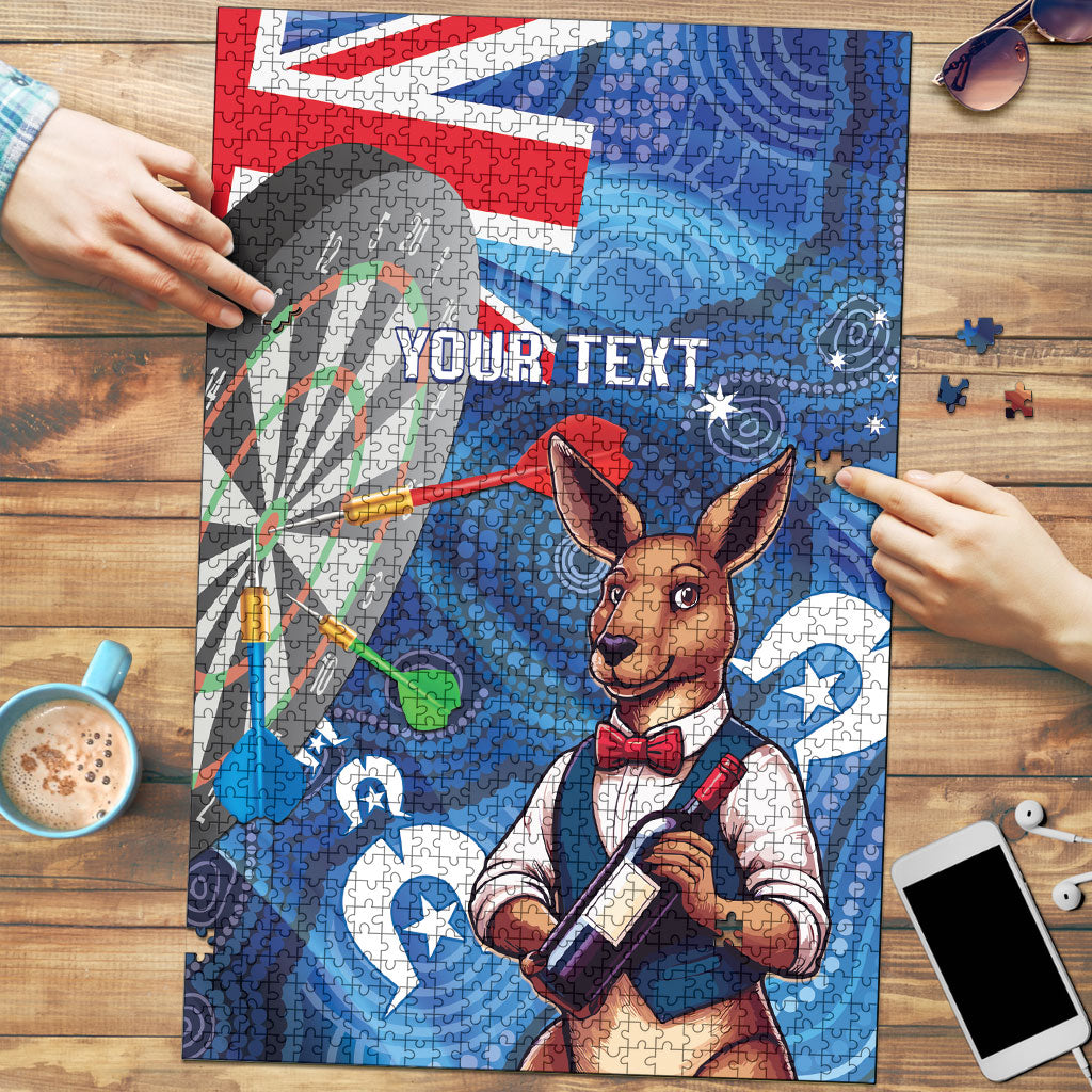 Darts NAIDOC Week 2026 Personalised Puzzle Australia Flag Kangaroo Dhari Aboriginal Art