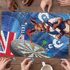 Darts NAIDOC Week 2026 Personalised Puzzle Australia Flag Kangaroo Dhari Aboriginal Art