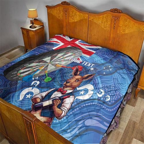 Darts NAIDOC Week 2026 Personalised Quilt Australia Flag Kangaroo Dhari Aboriginal Art