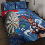 Darts NAIDOC Week 2026 Personalised Quilt Bed Set Australia Flag Kangaroo Dhari Aboriginal Art