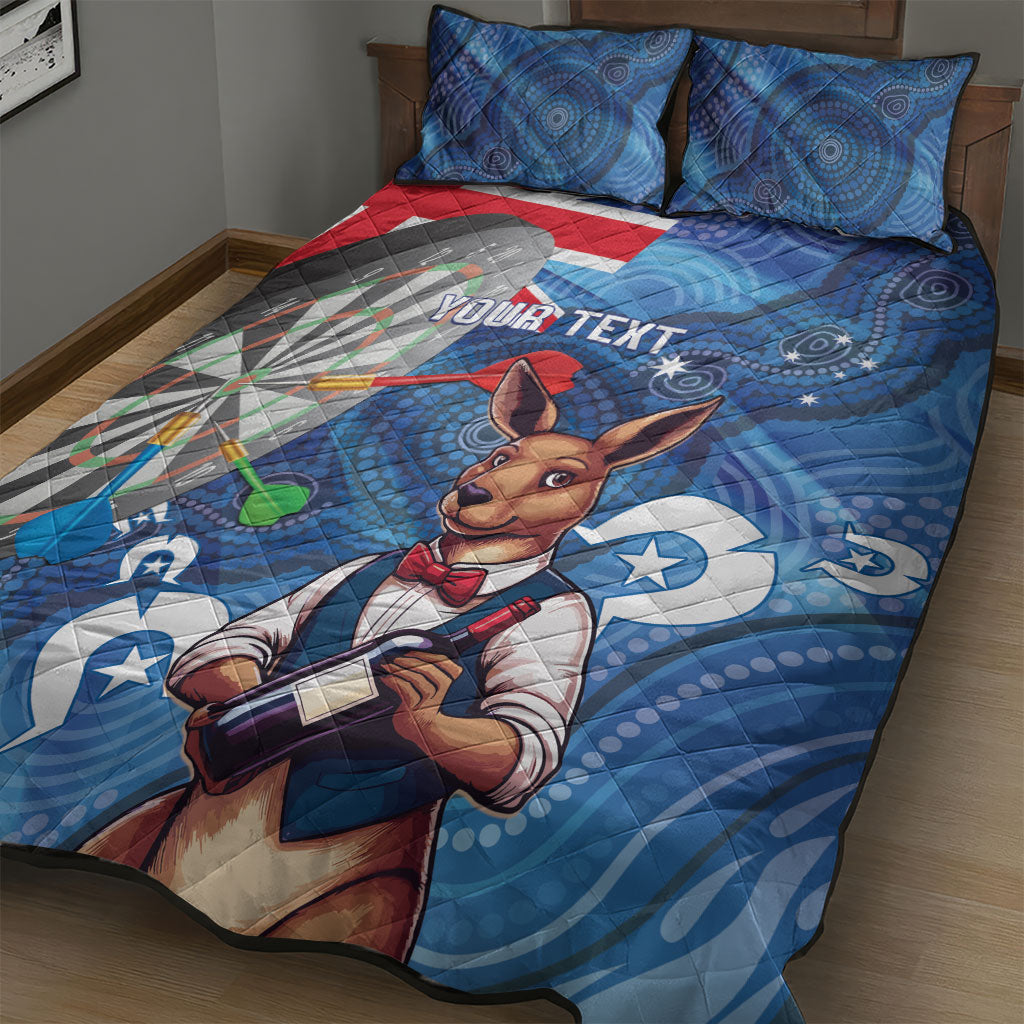 Darts NAIDOC Week 2026 Personalised Quilt Bed Set Australia Flag Kangaroo Dhari Aboriginal Art