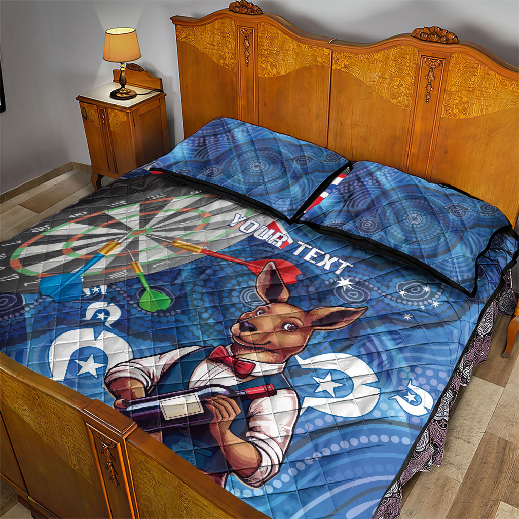 Darts NAIDOC Week 2026 Personalised Quilt Bed Set Australia Flag Kangaroo Dhari Aboriginal Art
