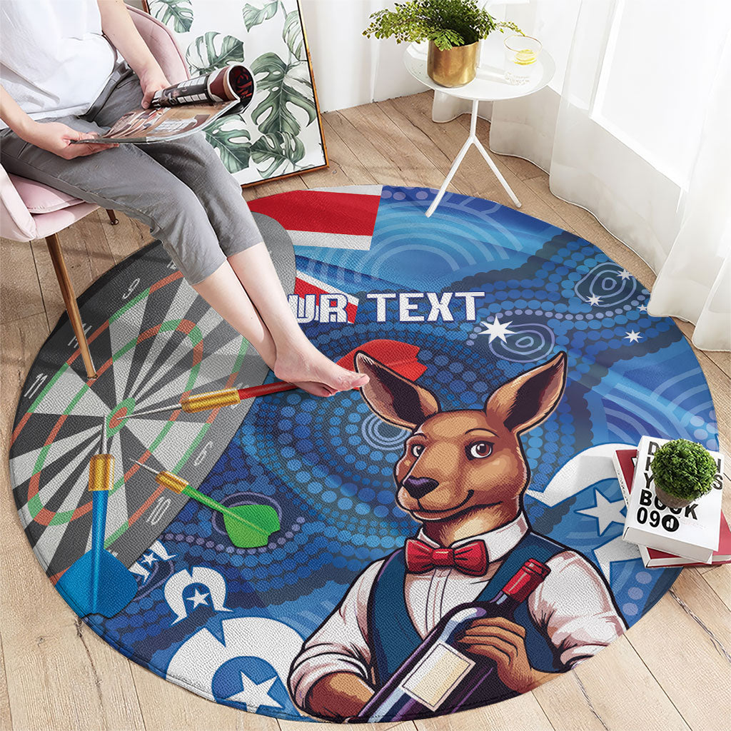Darts NAIDOC Week 2026 Personalised Round Carpet Australia Flag Kangaroo Dhari Aboriginal Art