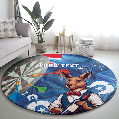 Darts NAIDOC Week 2026 Personalised Round Carpet Australia Flag Kangaroo Dhari Aboriginal Art