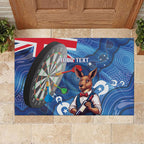 Darts NAIDOC Week 2026 Personalised Rubber Doormat Australia Flag Kangaroo Dhari Aboriginal Art