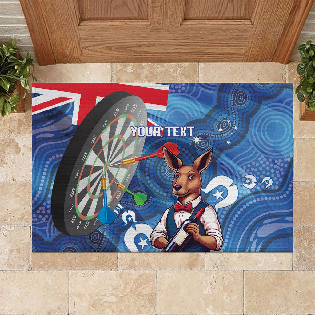 Darts NAIDOC Week 2026 Personalised Rubber Doormat Australia Flag Kangaroo Dhari Aboriginal Art