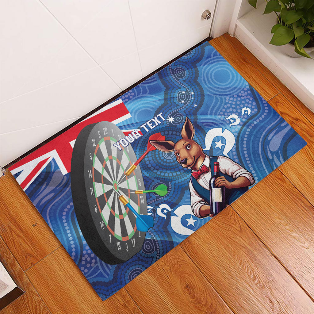 Darts NAIDOC Week 2026 Personalised Rubber Doormat Australia Flag Kangaroo Dhari Aboriginal Art