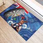 Darts NAIDOC Week 2026 Personalised Rubber Doormat Australia Flag Kangaroo Dhari Aboriginal Art