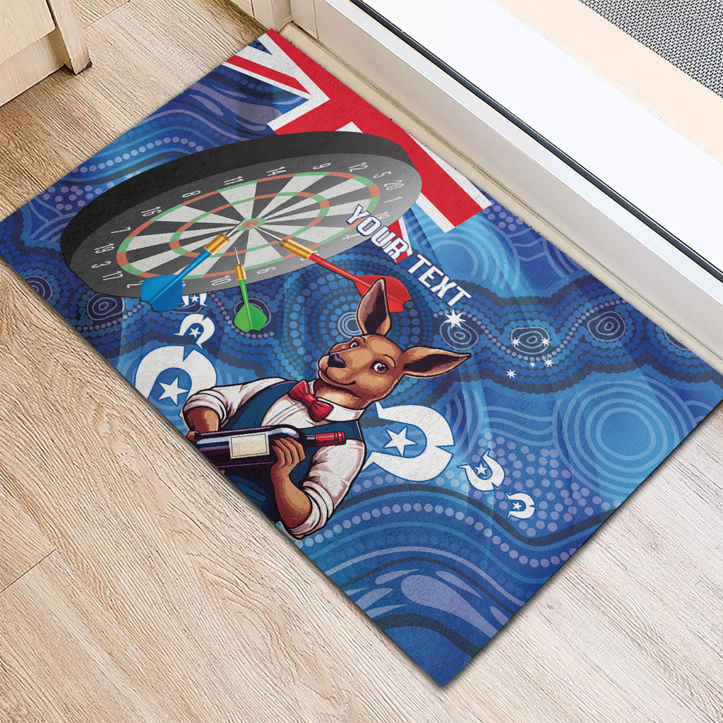 Darts NAIDOC Week 2026 Personalised Rubber Doormat Australia Flag Kangaroo Dhari Aboriginal Art