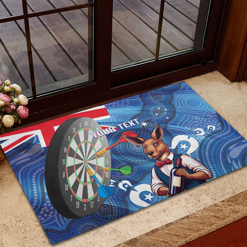 Darts NAIDOC Week 2026 Personalised Rubber Doormat Australia Flag Kangaroo Dhari Aboriginal Art